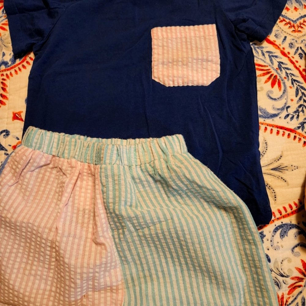 Boys t-shirt and short set.The trendy Toddler size 4t